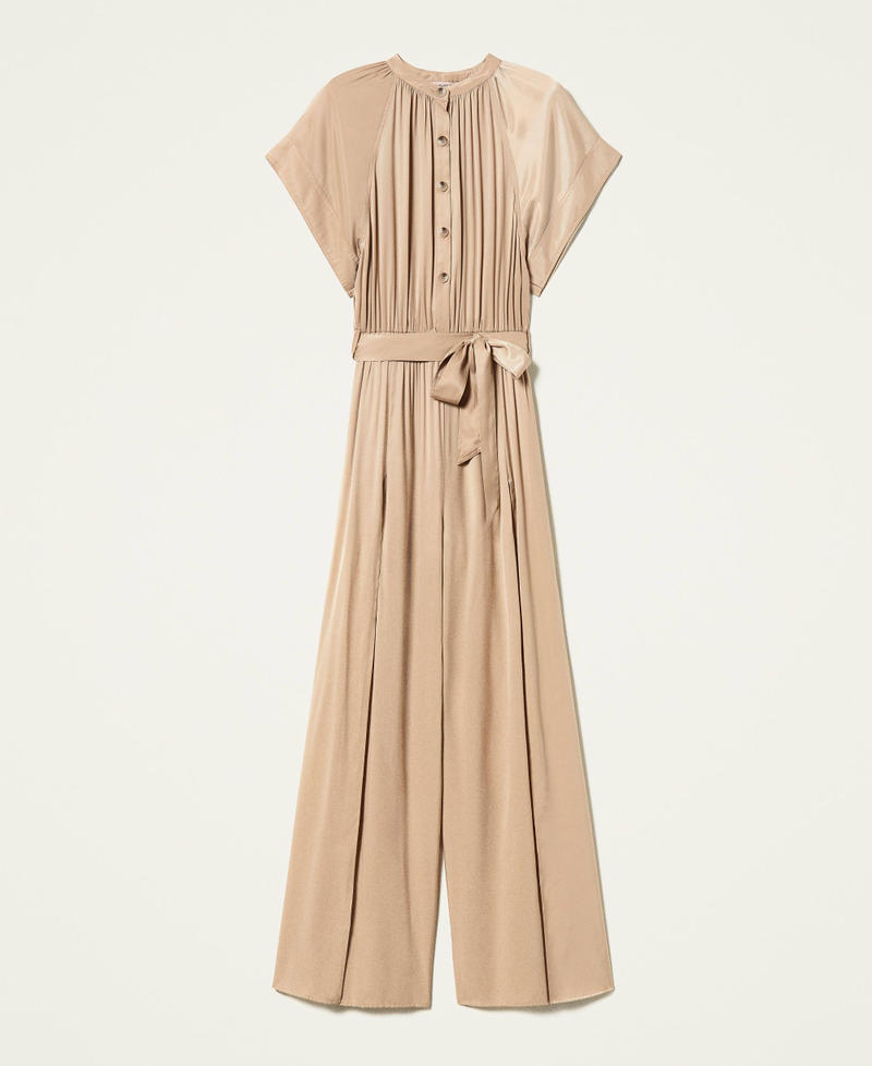 Twill jumpsuit with belt