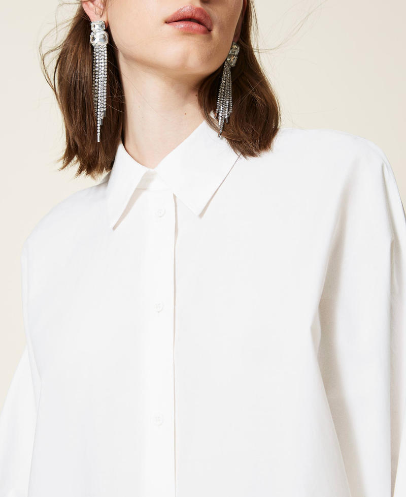 Poplin shirt with kimono sleeves