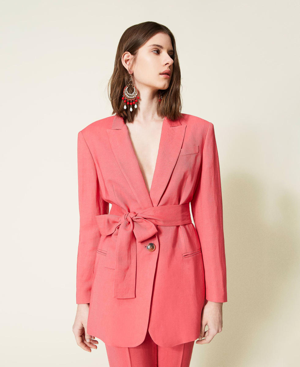 blazer de sarga de lino Mujer, | Milano