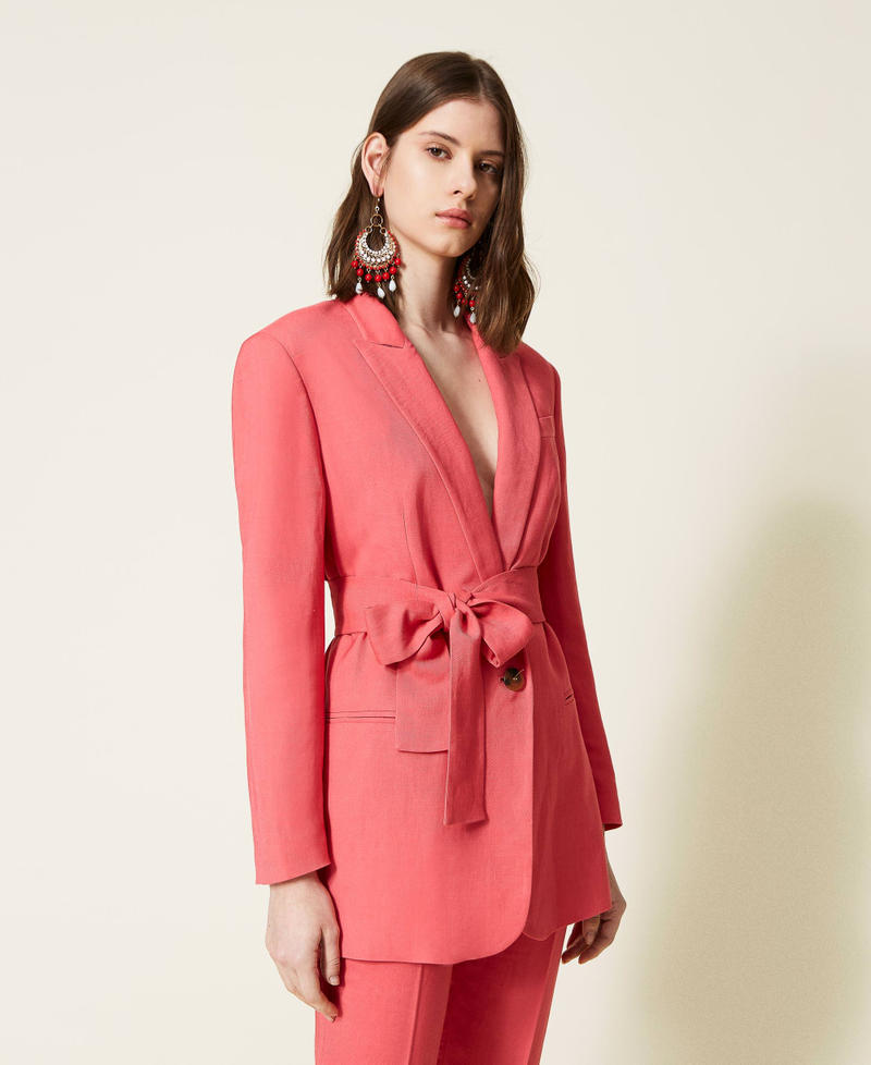 Linen blend twill blazer