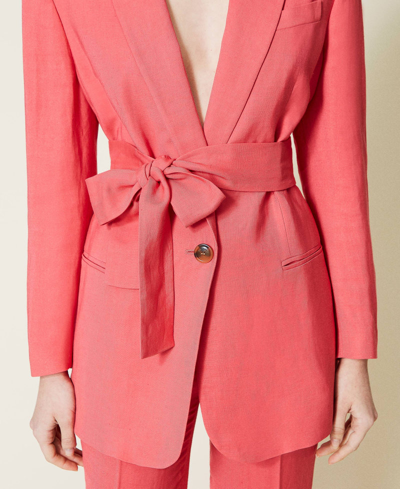 Linen blend twill blazer