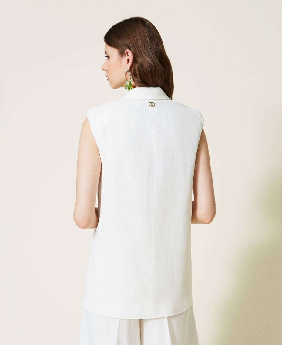 Linen blend twill waistcoat