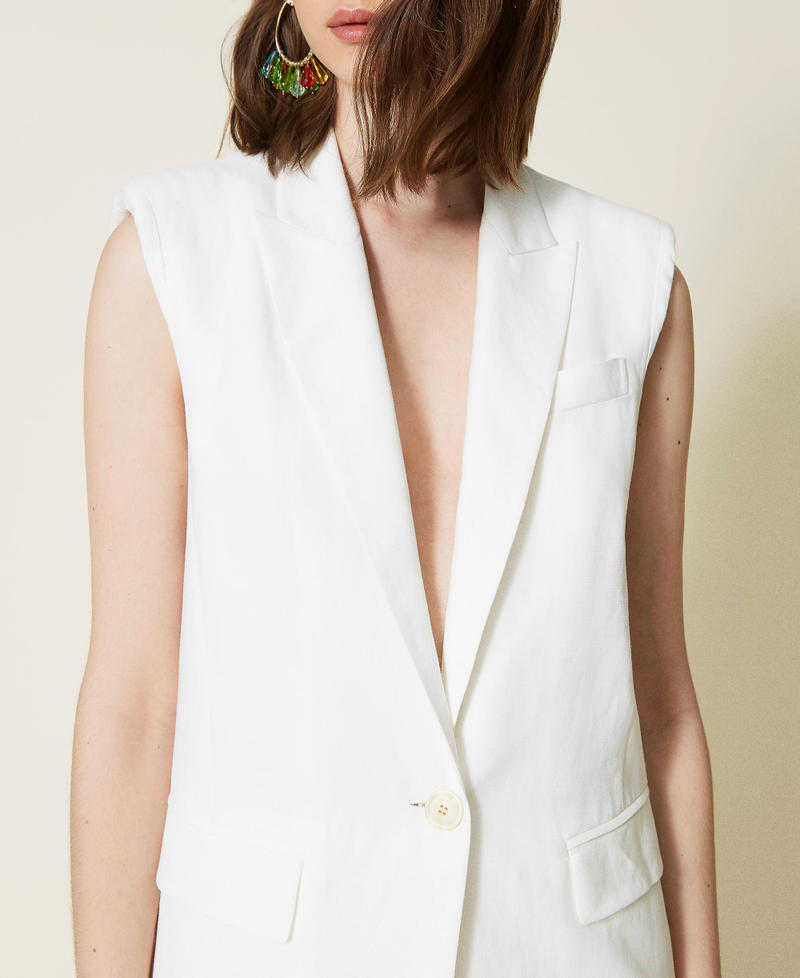 Linen blend twill waistcoat