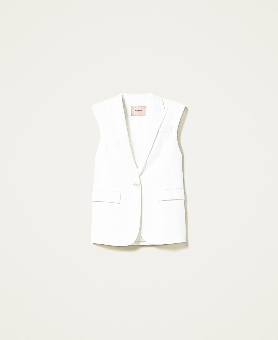 Linen blend twill waistcoat