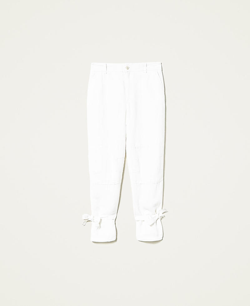 Linen blend twill trousers
