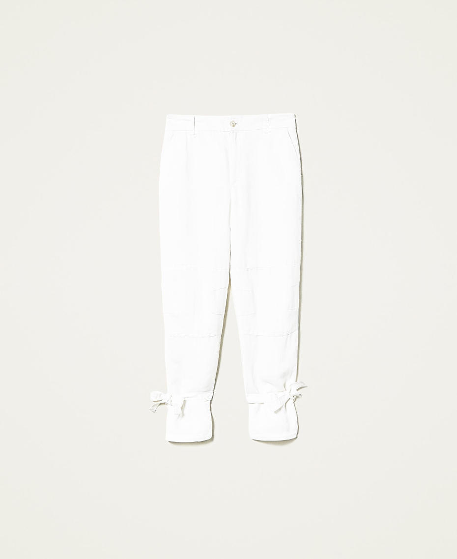 Linen blend twill trousers