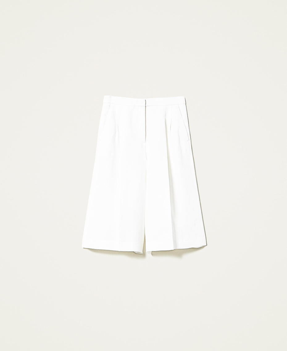 Falda pantalón de sarga de lino mixto Lirio Mujer 221TT2197-0S