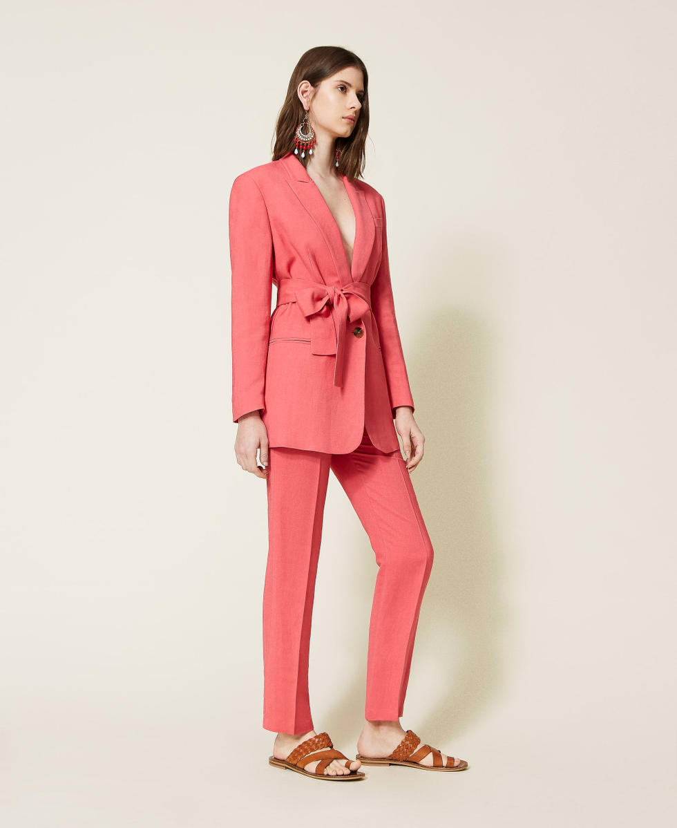 Pantalon cigarette femme rouge store