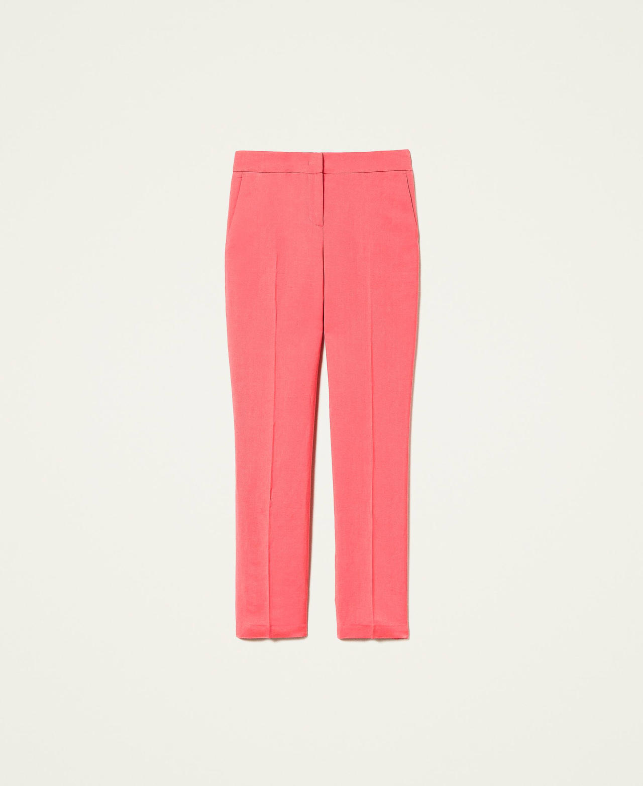 Pantalone a sigaretta in misto viscosa e lino main image 1