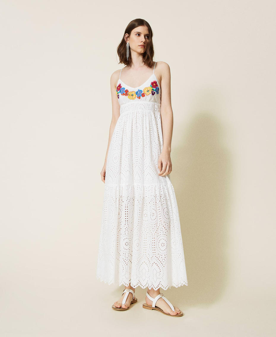 Long dress with multicolour floral print