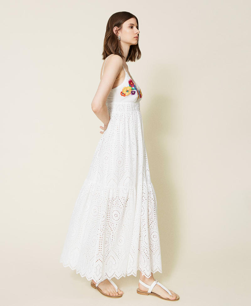 Длинное платье с разноцветной цветочной вышивкой Лилия женщина 221TT2250-02