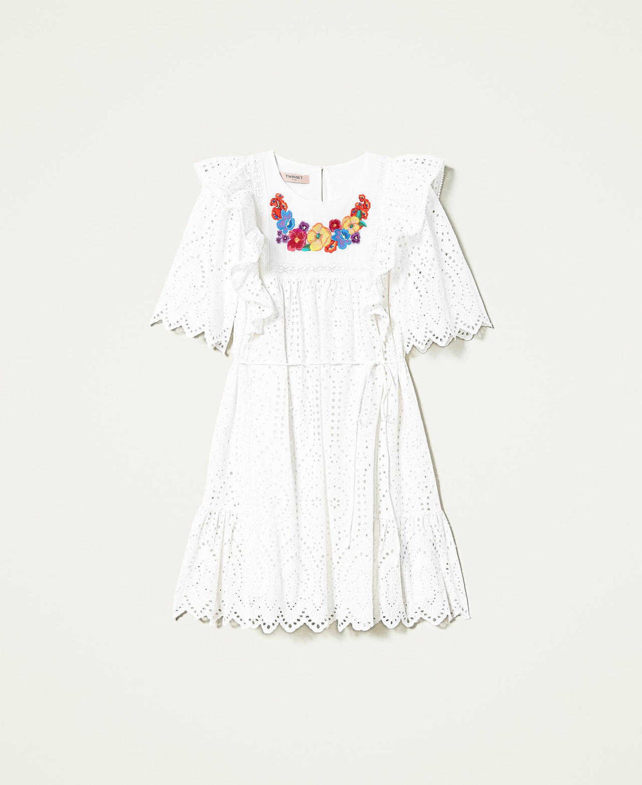 Короткое платье с разноцветной цветочной вышивкой Лилия женщина 221TT2251-0S
