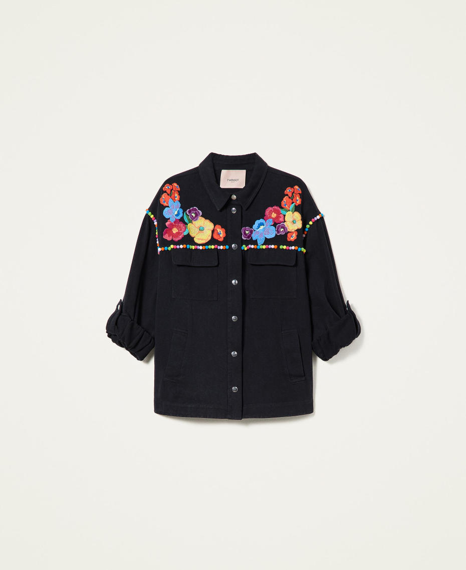 Bull jacket with multicolour flowers