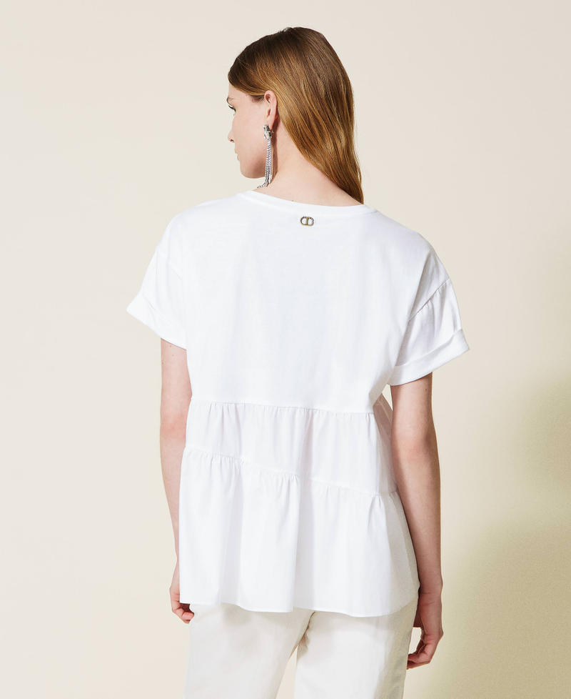 Asymmetric flounce blouse White Woman 221TT2280-03