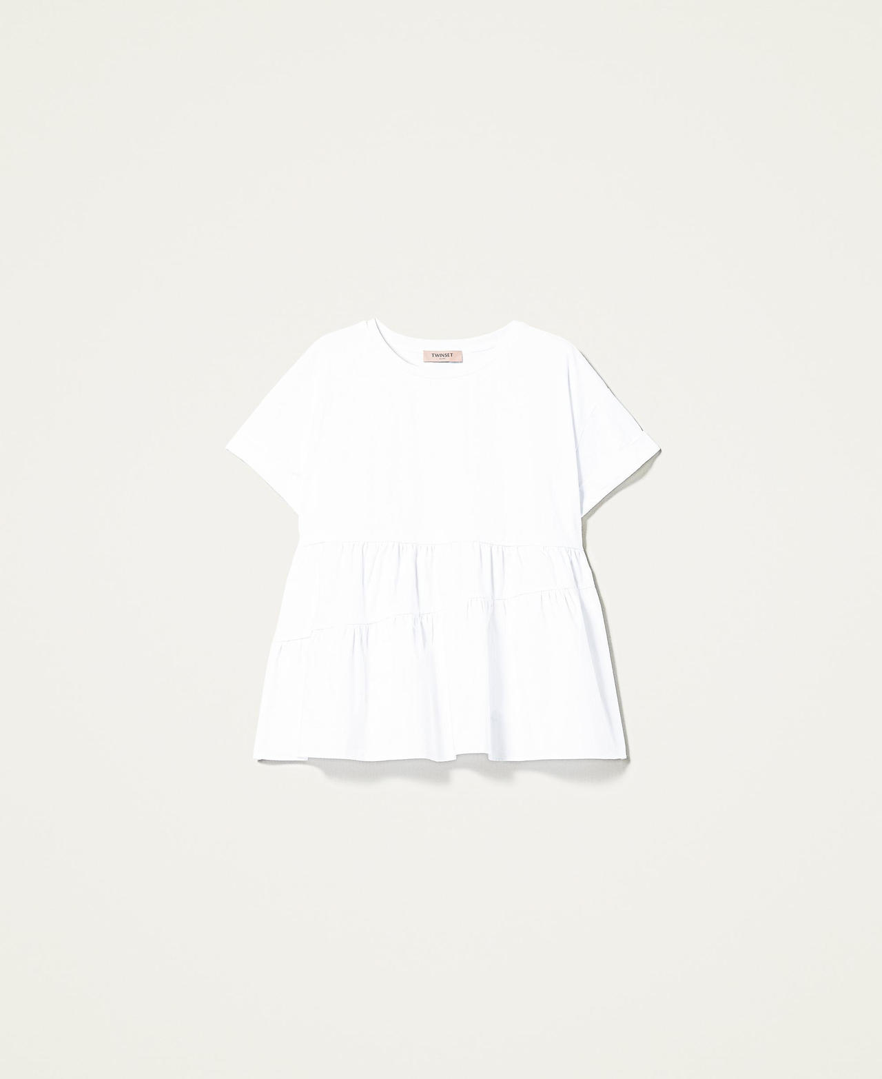 Блузка с асимметричными оборками Белый женщина 221TT2280-0S
