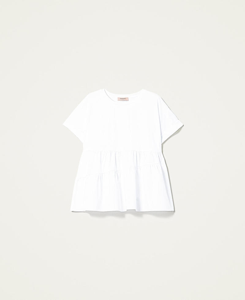 Блузка с асимметричными оборками Белый женщина 221TT2280-0S