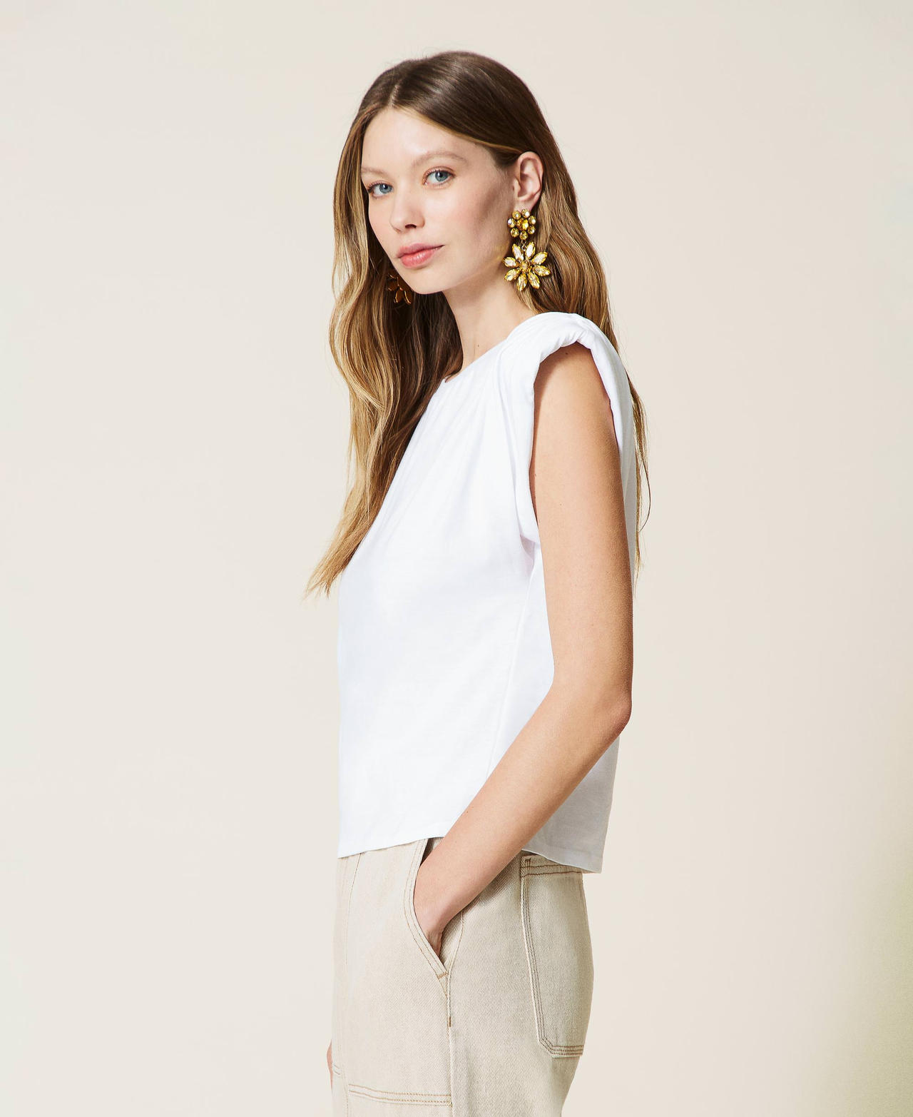 T-Shirt mit Raffungen