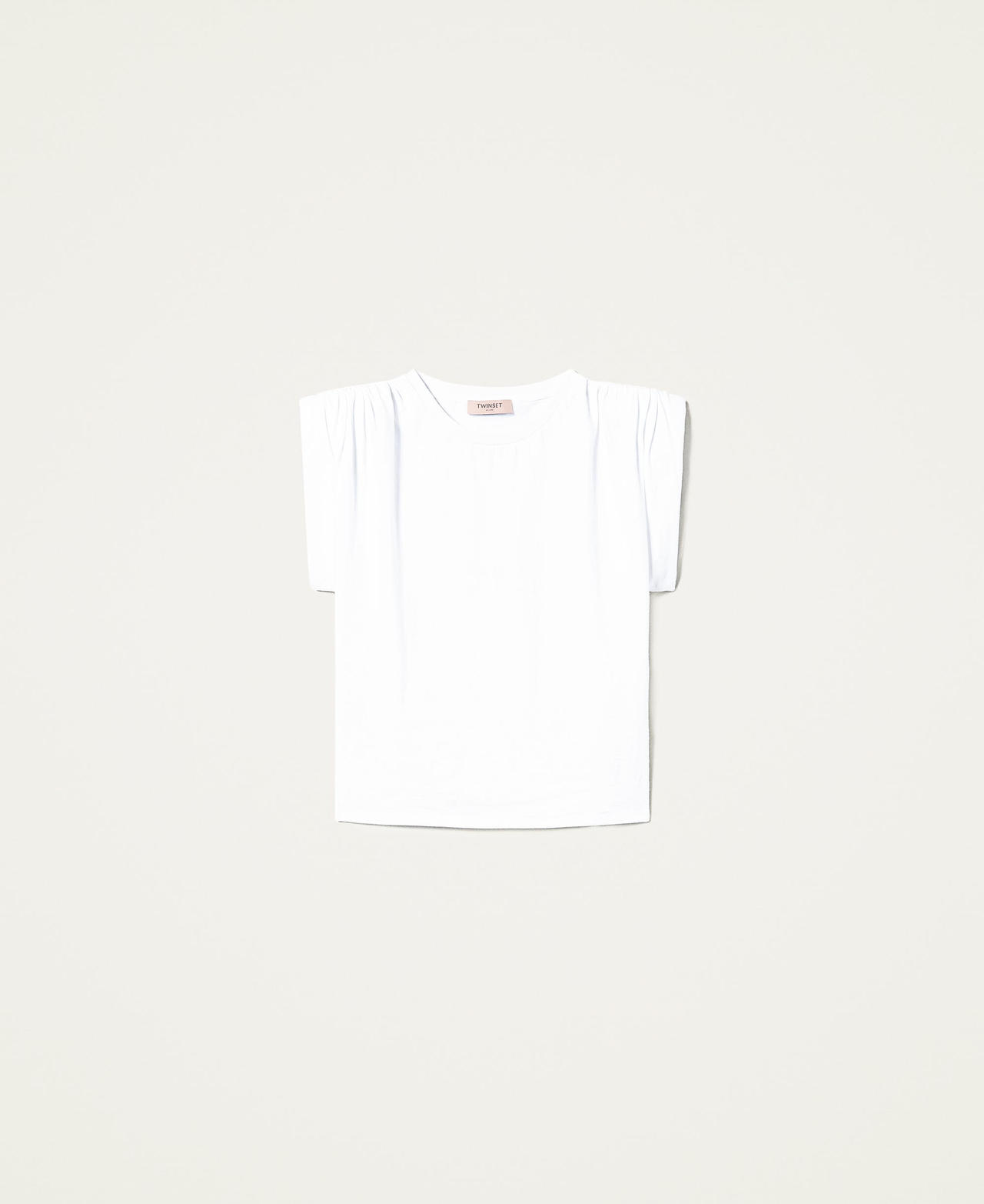 T-shirt con arricciature Bianco Donna 221TT2281-0S