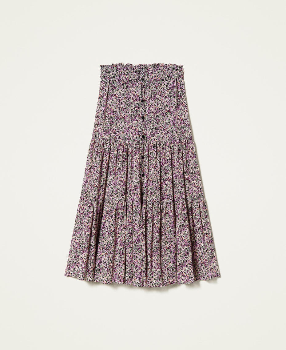 Maxirock aus Georgette mit Blumendessin