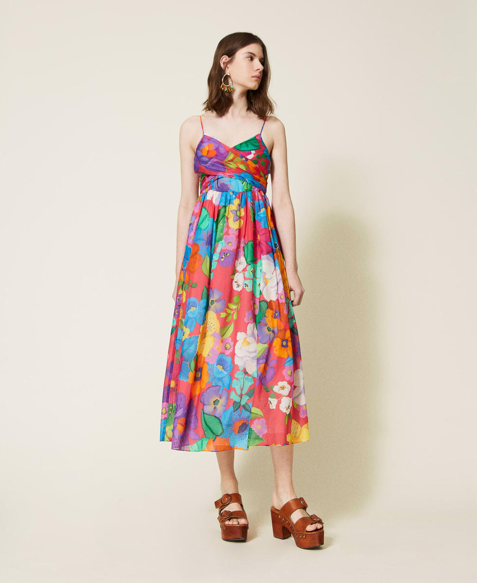 Vestito twin set fiori top
