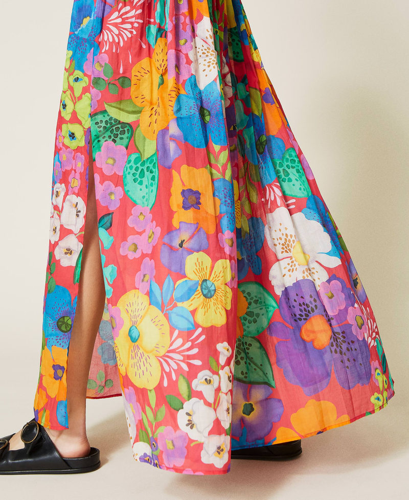 Long floral muslin skirt