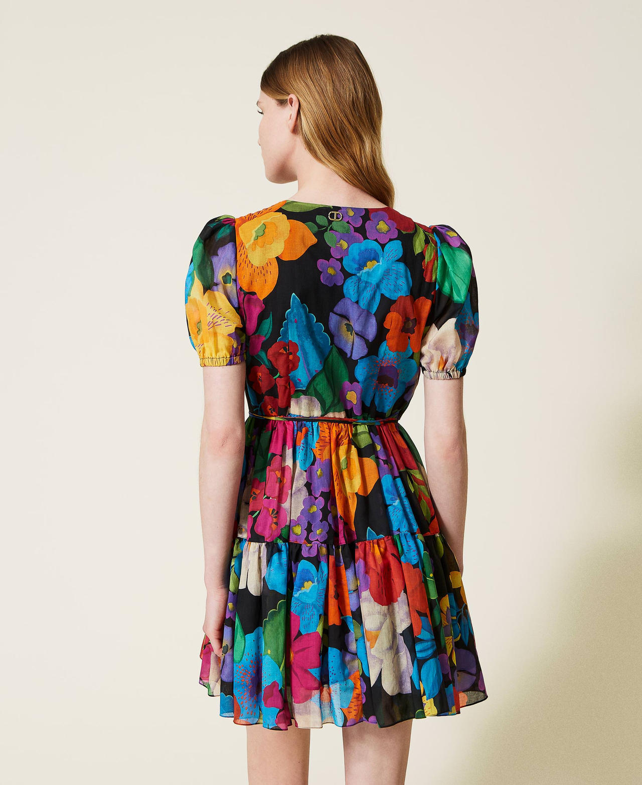 Robe portefeuille en mousseline florale