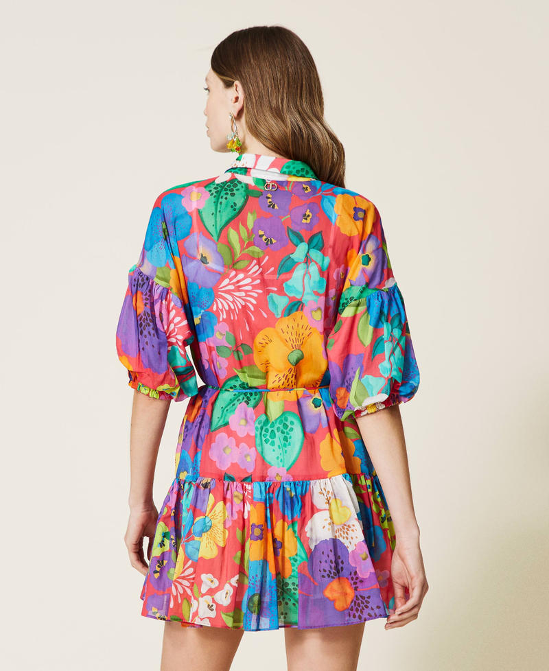 Muslin floral shirt dress