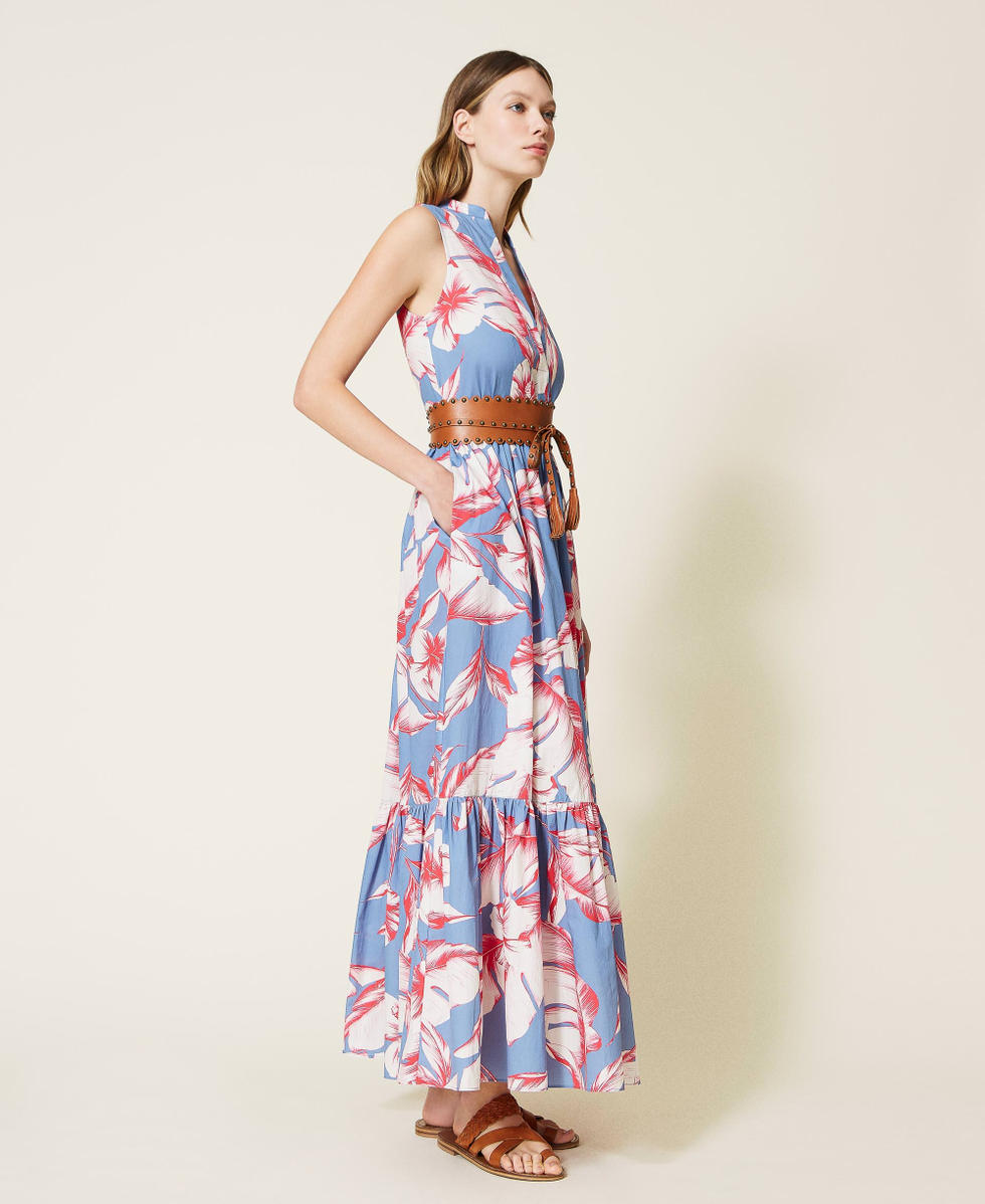 Vestito azzurro con fiori on sale