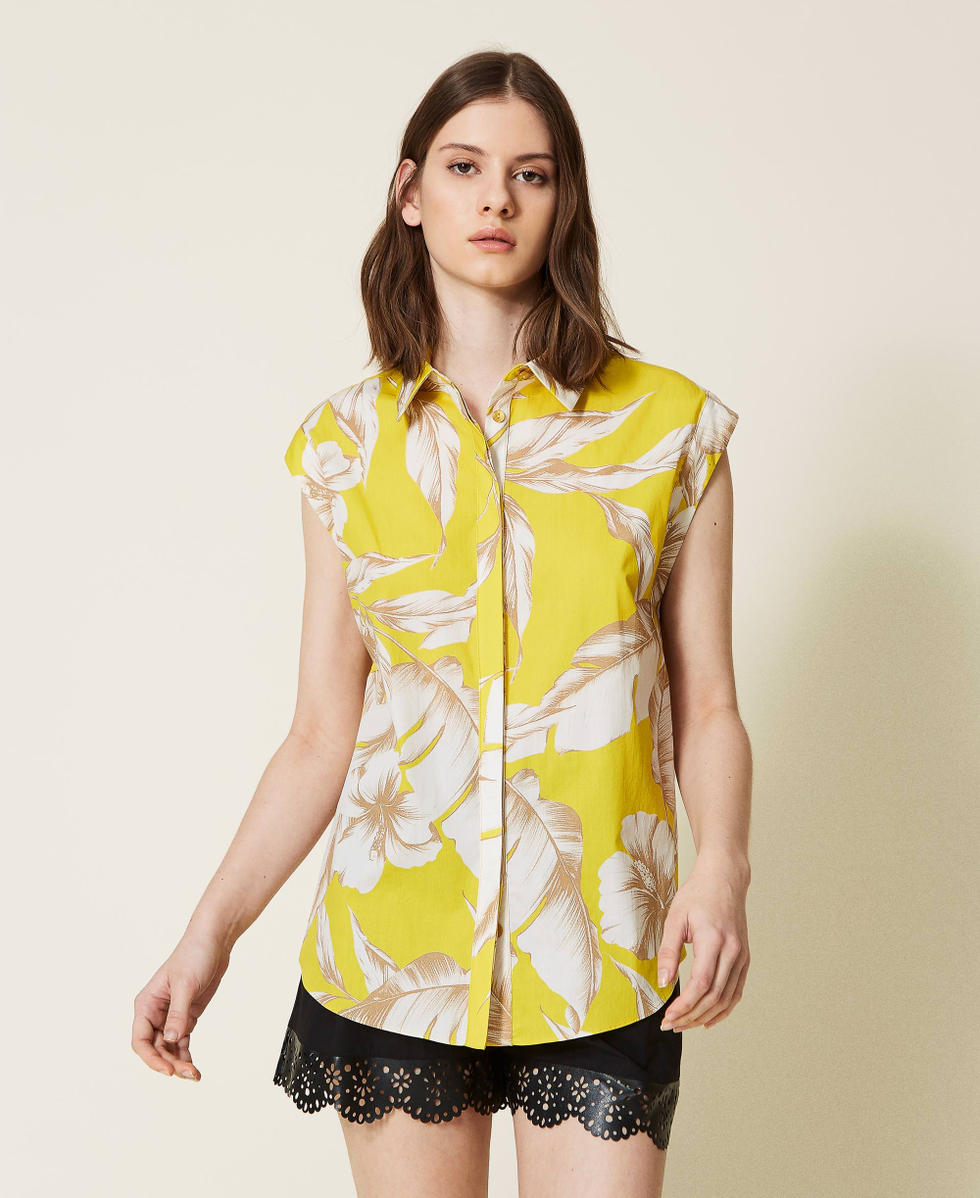 Yellow floral shirt sales womens