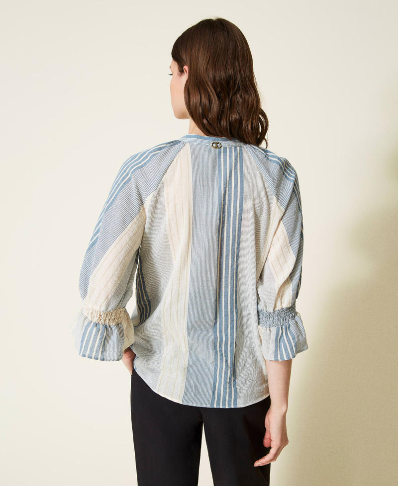 Striped gauze blouse