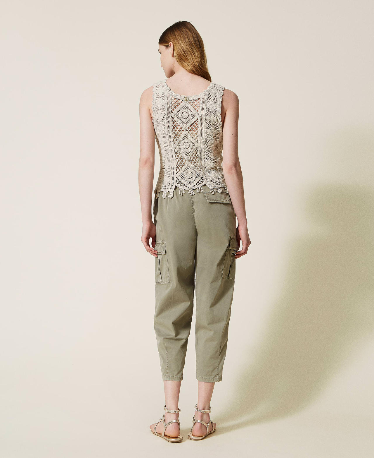 Drill cargo trousers