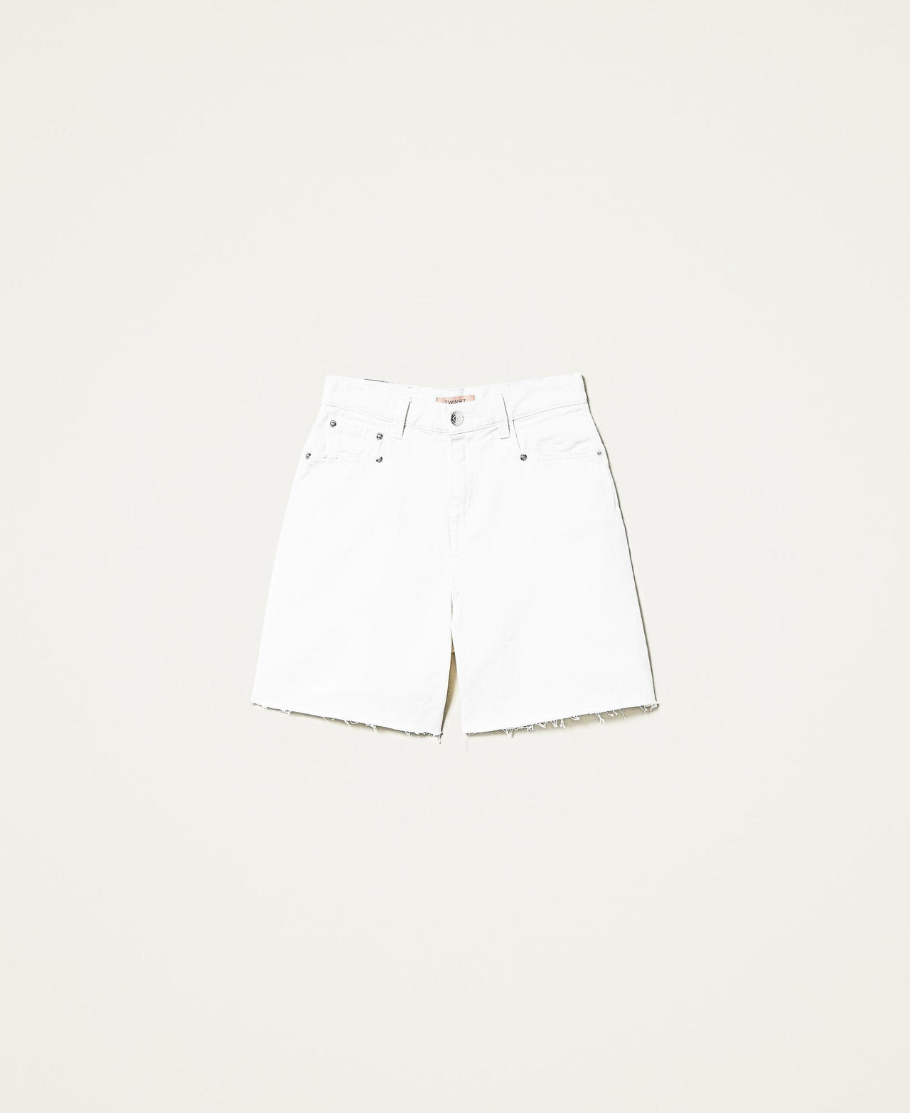 Пятикарманные шорты из плотной ткани Белый Деним женщина 221TT2390-0S