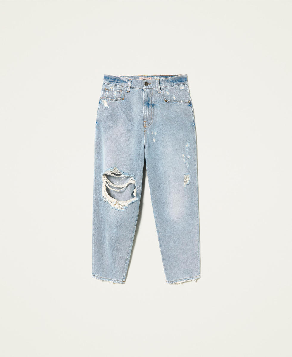 Carrot fit high waist destroyed jeans