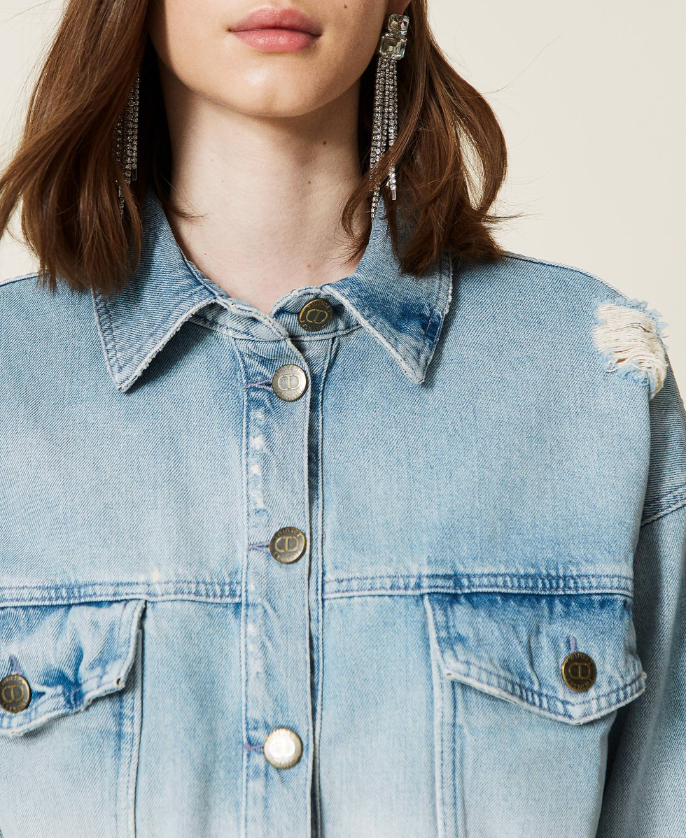 Giacca in jeans sfumato Donna Azzurro TWINSET Milano