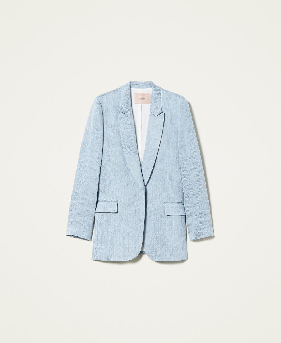 Giacca blazer in misto lino