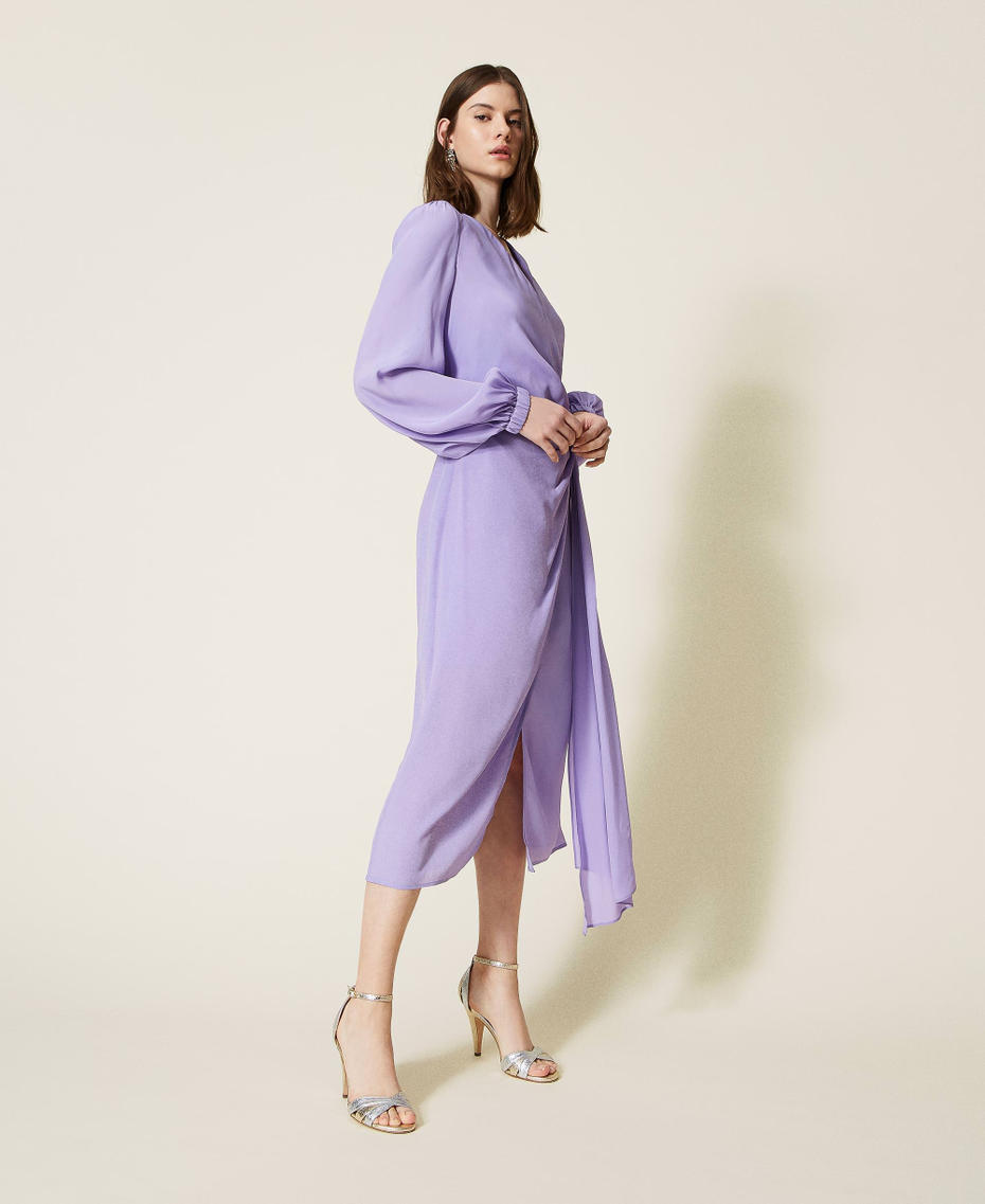 Платье с запахом из смесового шелка Фиолетовый "Балерина" женщина 221TT2472-01