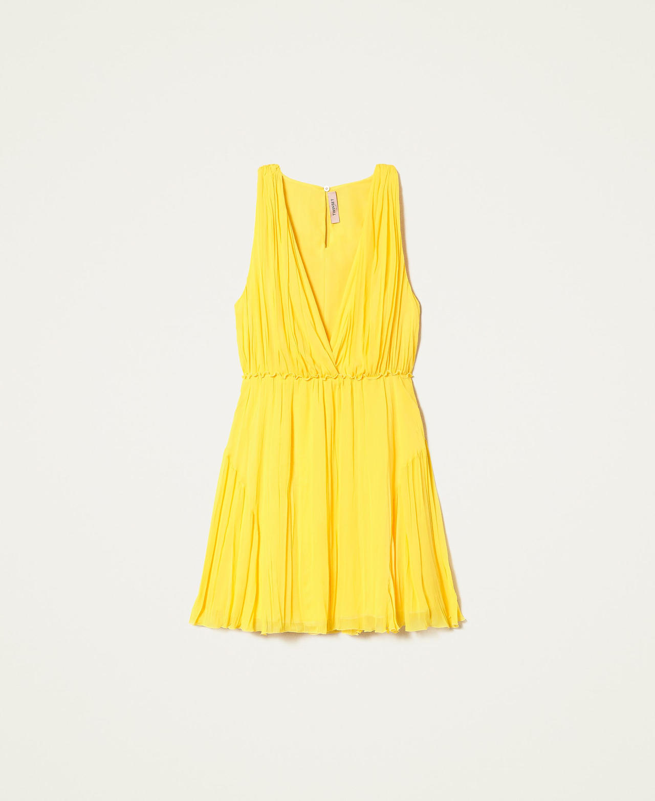 Yellow pleated dress h&m top