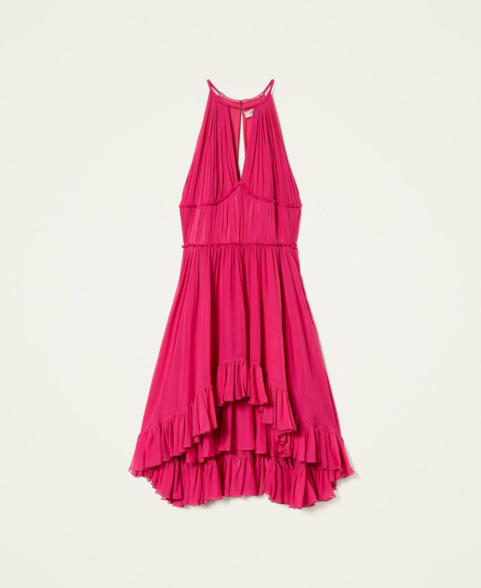 Long pleated georgette dress