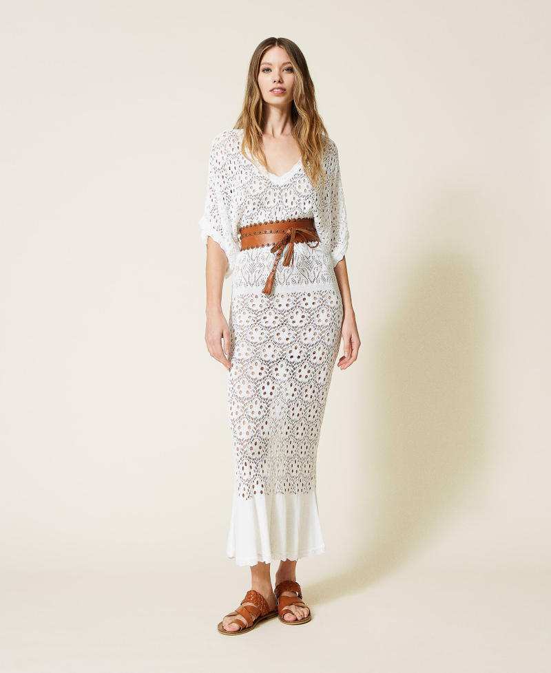 Long floral openwork dress