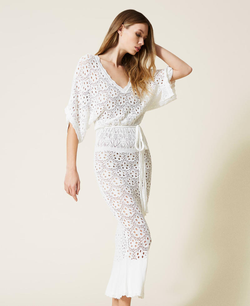 Long floral openwork dress