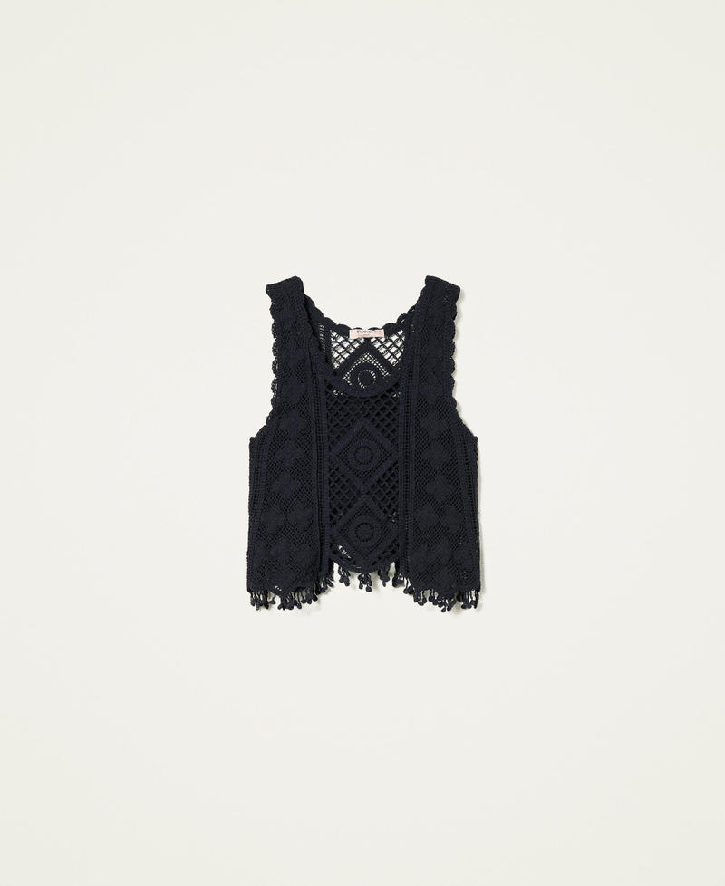 Top en maille crochet avec bande