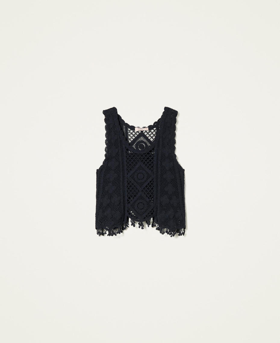 Top en maille crochet avec bande