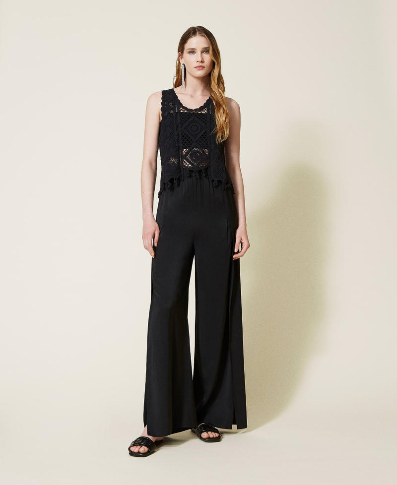 Top en maille crochet avec bande