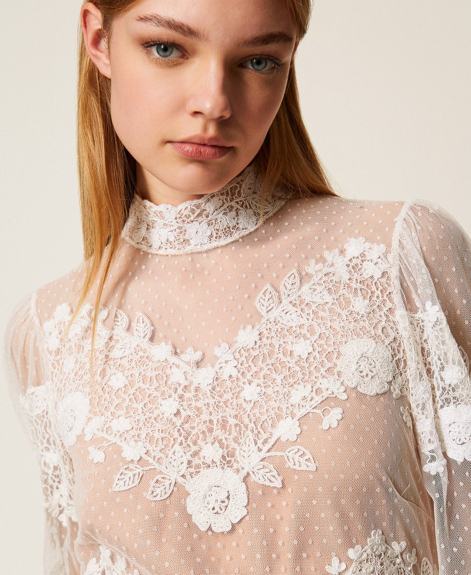 Short tulle and lace dress White Snow Woman 252TS2232_00282_04