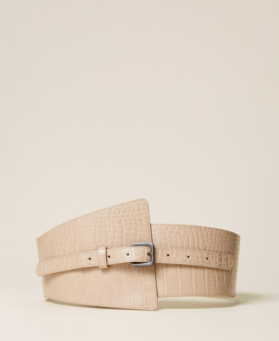 Ceinture En Cuir Imprimé Crocodile Orange Cole Haan - Taille S - Neuf Sans étiquette