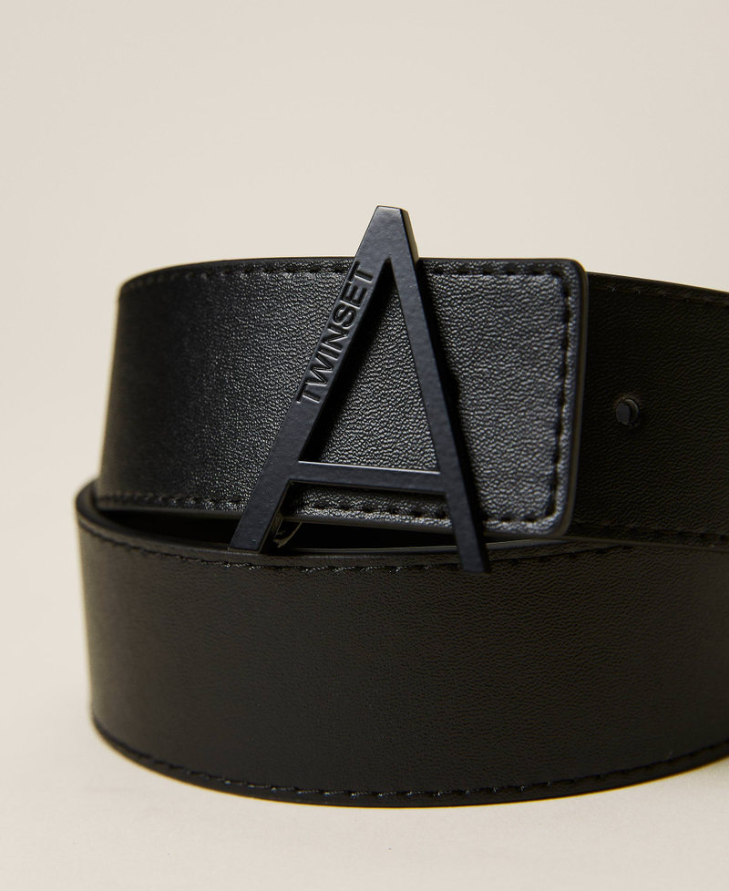 Cinturón con hebilla con logotipo Negro Mujer 222AA4046-02