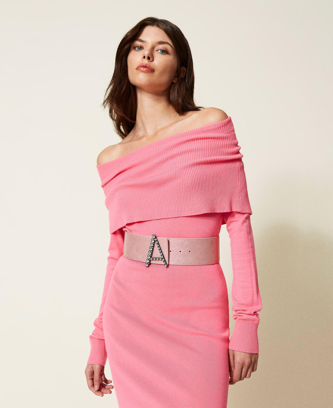 Metallic-G&uuml;rtel mit Strasslogo