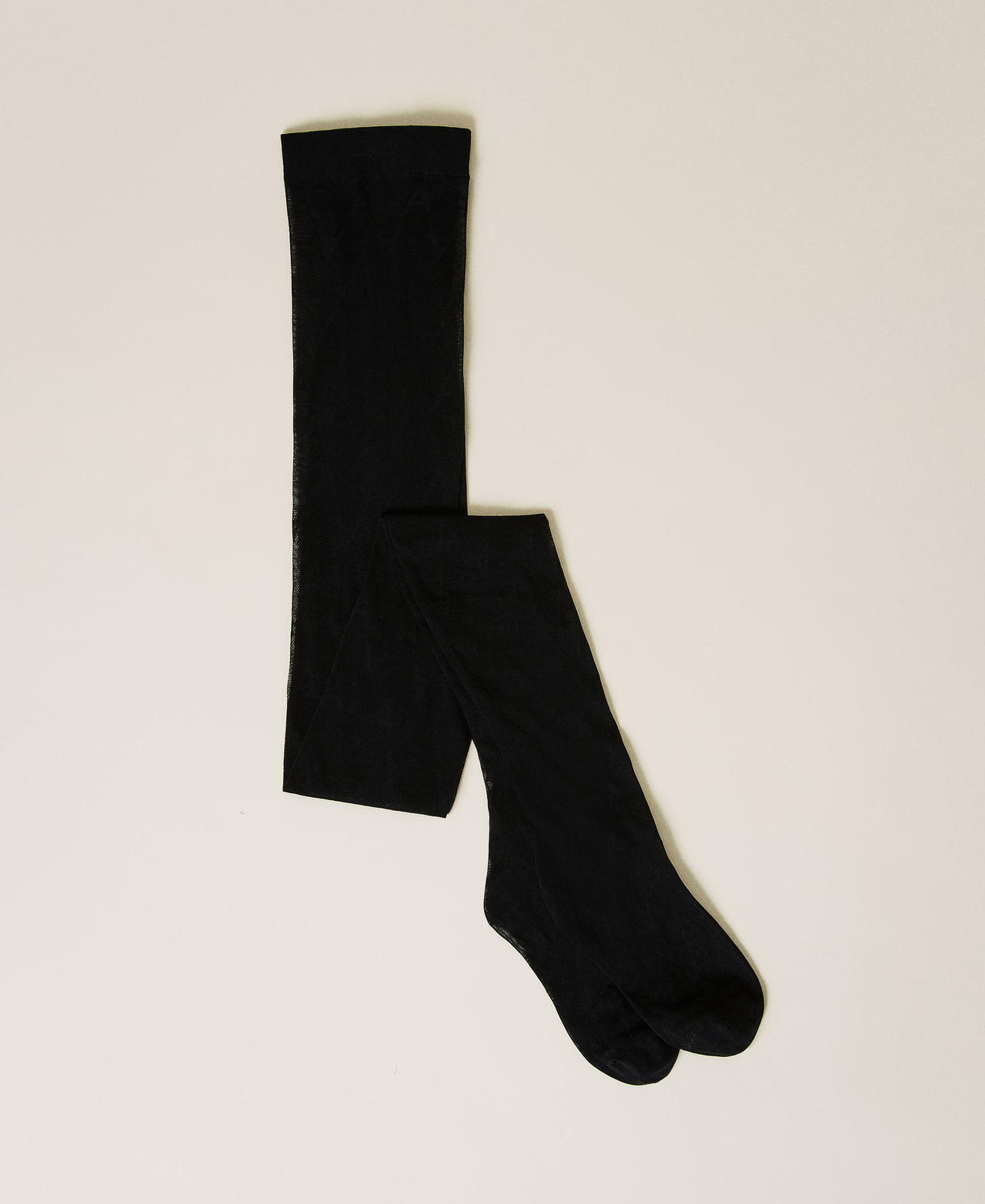 Halbtransparente Strumpfhose mit Logo