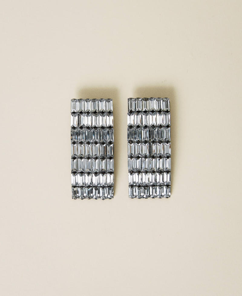 Orecchini con strass a specchio