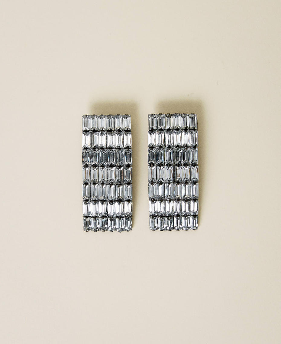 Orecchini con strass a specchio
